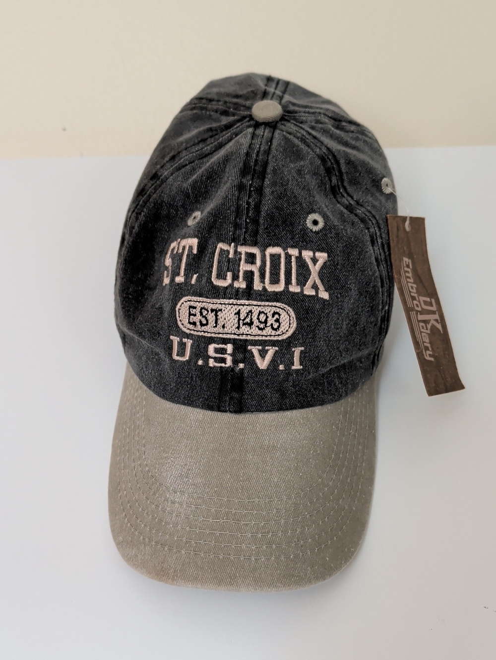St. Croix U.S.V.I. Two-Tone Baseball Cap - Gray/Black